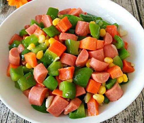 青椒玉米火腿肠