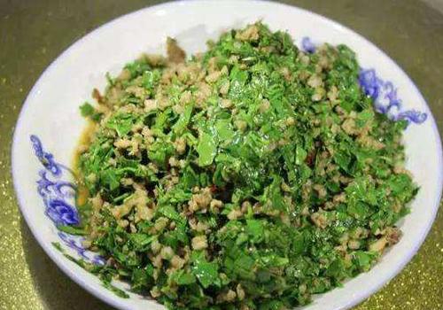 柳蒿芽炒肉末