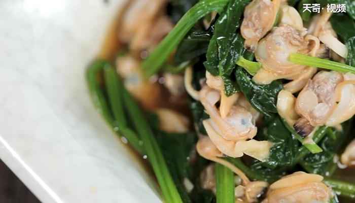 大蒜菠菜拌蛤仁的做法 大蒜菠菜拌蛤仁怎么做