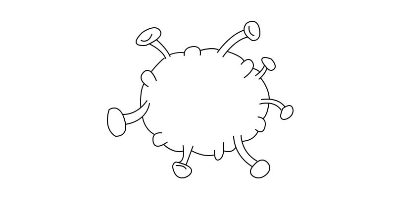 新冠病毒简笔画 新冠病毒简笔画画法