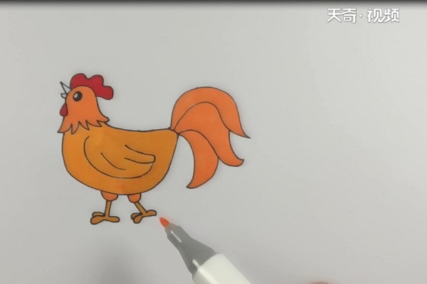 大公鸡简笔画