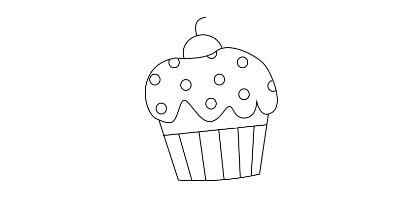 杯子蛋糕简笔画画法  杯子蛋糕简笔画步骤