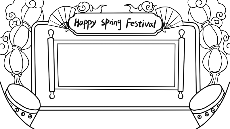 Happy Spring Festival英文手抄报