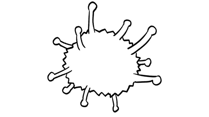新型冠状病毒简笔画怎么画