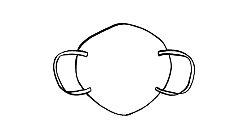 防护口罩简笔画 防护口罩简笔画画法