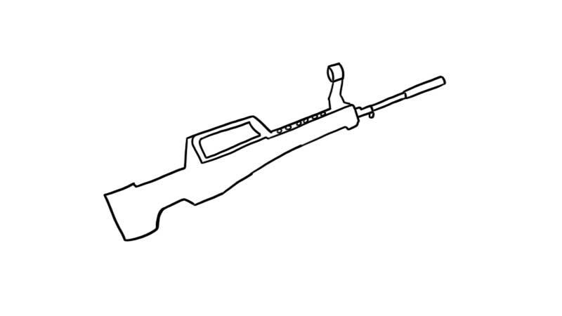 m416突击步枪简笔画