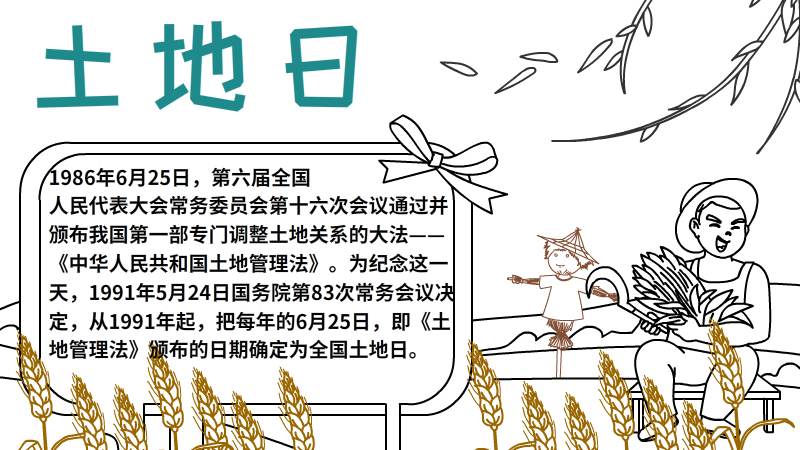 土地日手抄报图片 土地日手抄报步骤