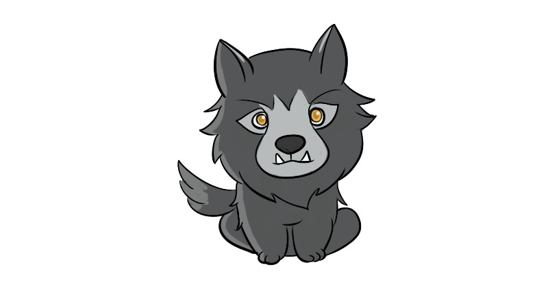 狼图片简笔画教程  狼图片简笔画步骤