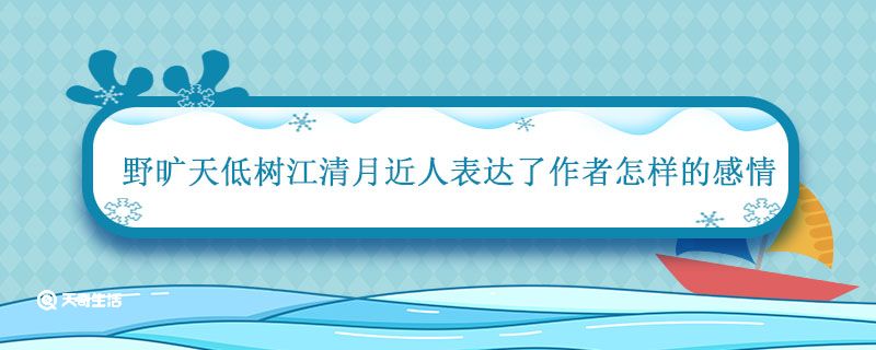 野旷天低树江清月近人表达了作者怎样的感情 野旷天低树江清月近人表达了作者什么思想感情