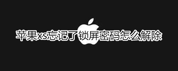 苹果xs忘记了锁屏密码怎么解除