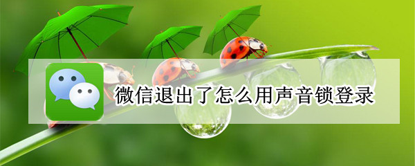 微信退出了怎么用声音锁登录