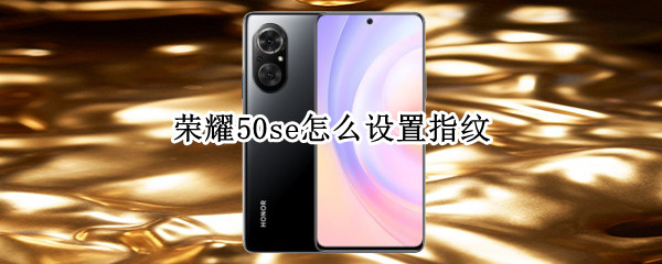 荣耀50se怎么设置指纹