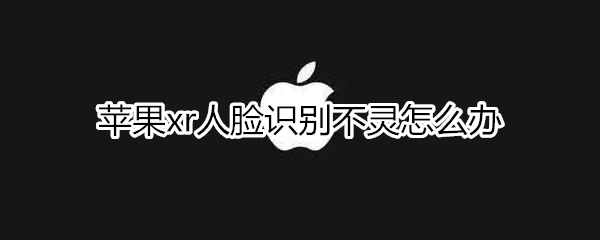 苹果xr人脸识别不灵怎么办