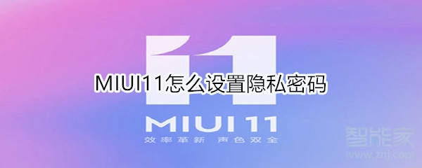 MIUI11怎么设置隐私密码