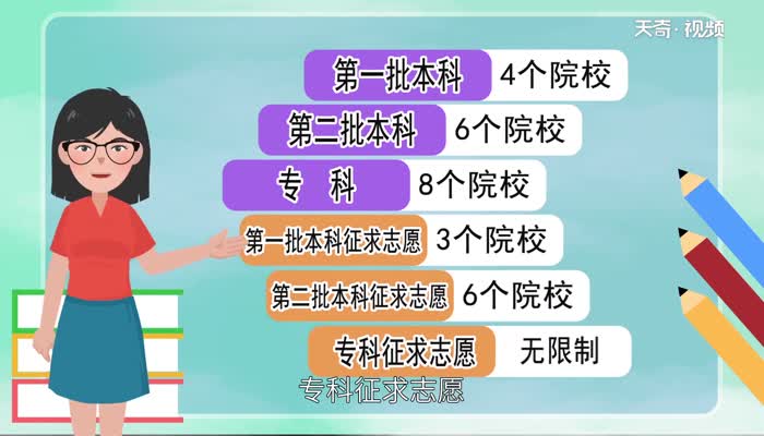 高考报志愿可以选几个学校 	六个平行志愿怎么录取