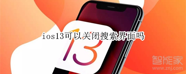 ios13可以关闭搜索界面吗