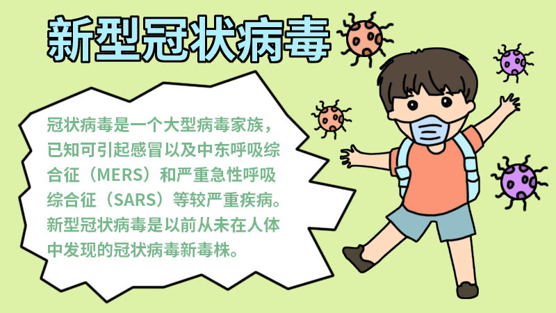 新型冠状病毒一年级手抄报内容 新型冠状病毒一年级手抄报内容画法