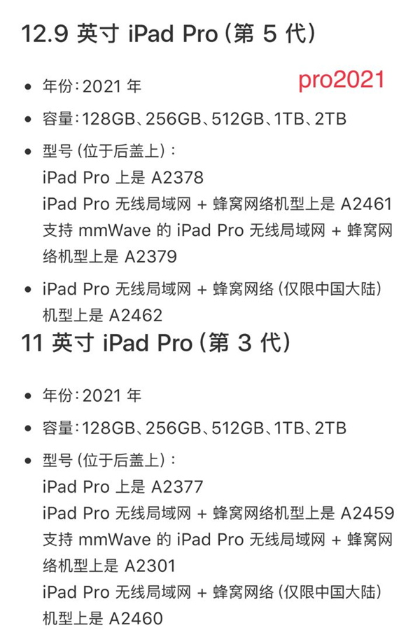 ipadpro第五代是2021吗