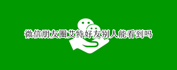 微信朋友圈艾特好友别人能看到吗