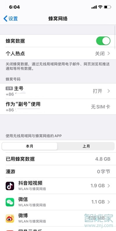 iphone双卡怎么设置流量用哪个卡