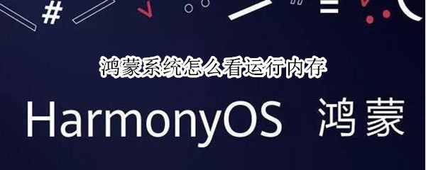 鸿蒙系统怎么看运行内存