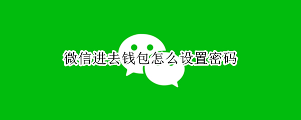 微信进去钱包怎么设置密码