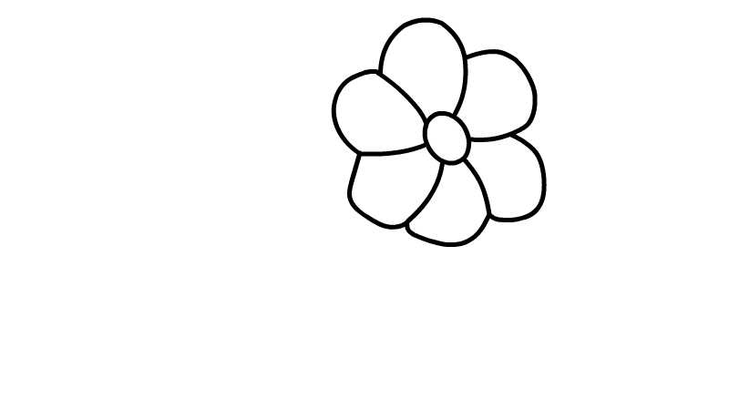 蓝色小花简笔画