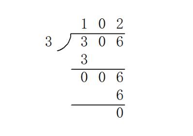 306除以3的竖式怎么写 306除以3竖式怎样写