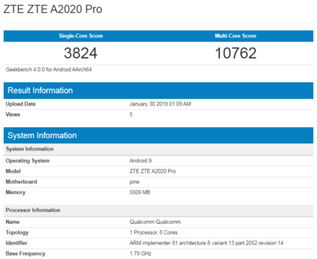 中兴Axon10Pro跑分多少