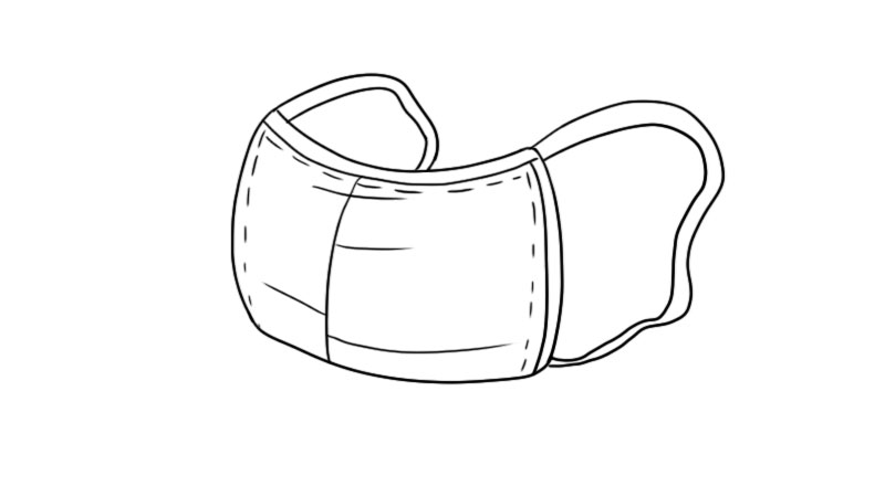 挂耳式口罩简笔画画法 挂耳式口罩简笔画
