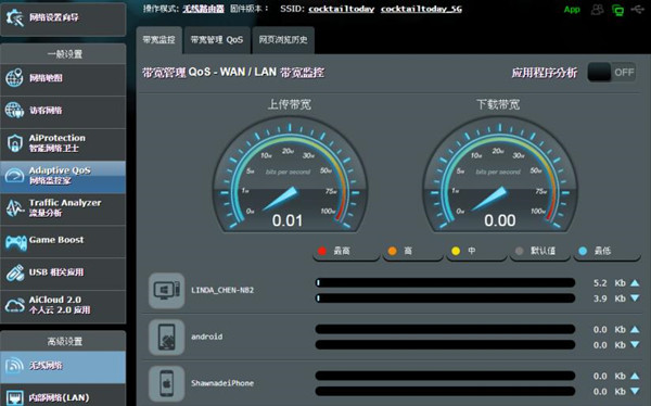 华硕RT-AC86U路由器怎么监控带宽