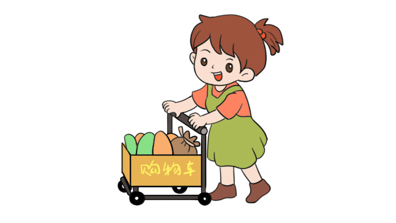 超市购物简笔画  超市购物简笔画的画法