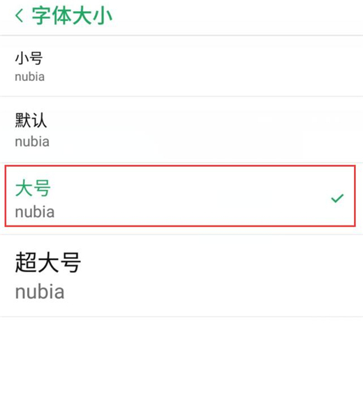 努比亚X怎么设置字体大小