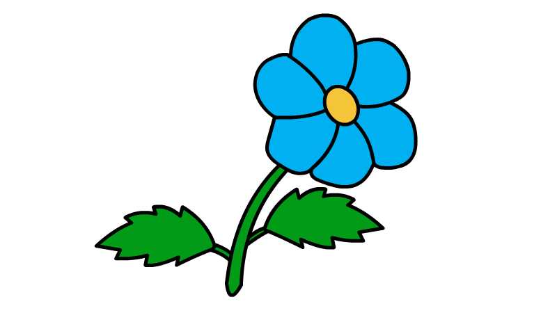 蓝色小花简笔画