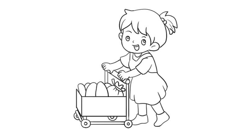 超市购物简笔画  超市购物简笔画的画法