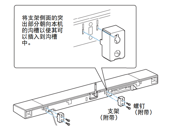 雅马哈YSP-1600蓝牙无线电视音箱怎么安装到墙上