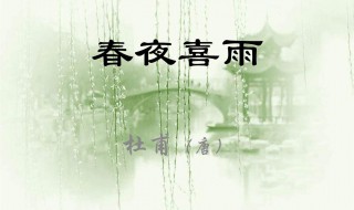 春夜喜雨的古诗 你学过吗