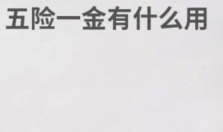 五险一金各有什么用 五险一金各有什么用途