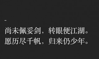 归来仍是少年的前一句 归来仍是少年出处介绍