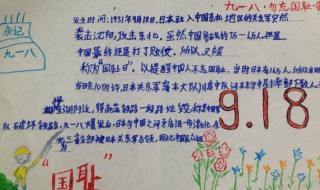 勿忘918手抄报资料 勿忘918手抄报资料分享