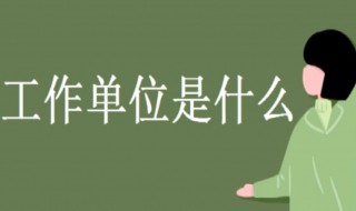 工作单位是什么意思 工作单位的意思是什么