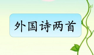 外国诗两首写作特点 关于外国诗两首写作特点