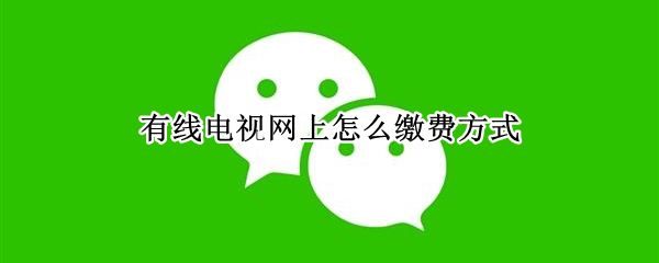 有线电视网上怎么缴费方式（网上有线电视费怎样缴费?）