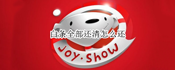 白条全部还清怎么还 白条怎么直接还清