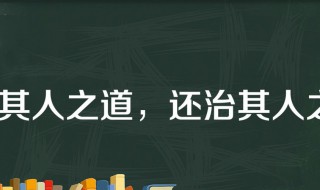 以其人之道还治其人之身是什么意思 以其人之道还治其人之身的意思是
