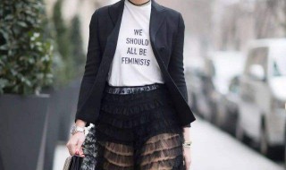 西装纱裙搭配 是干练与优雅并存非常的修饰身材