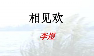 相见欢李煜原文翻译及赏析 相见欢介绍