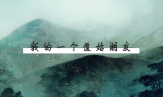 我的一个道姑歌词 我的一个道姑朋友歌词介绍