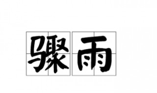 骤雨的意思 骤雨的读音解释