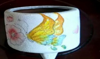 手绘花盆 蝶恋花基础盆绘教程